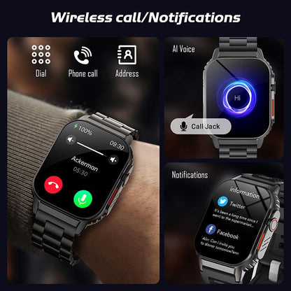 Military-Grade Smartwatch for Fitness & Health with Bluetooth Calling