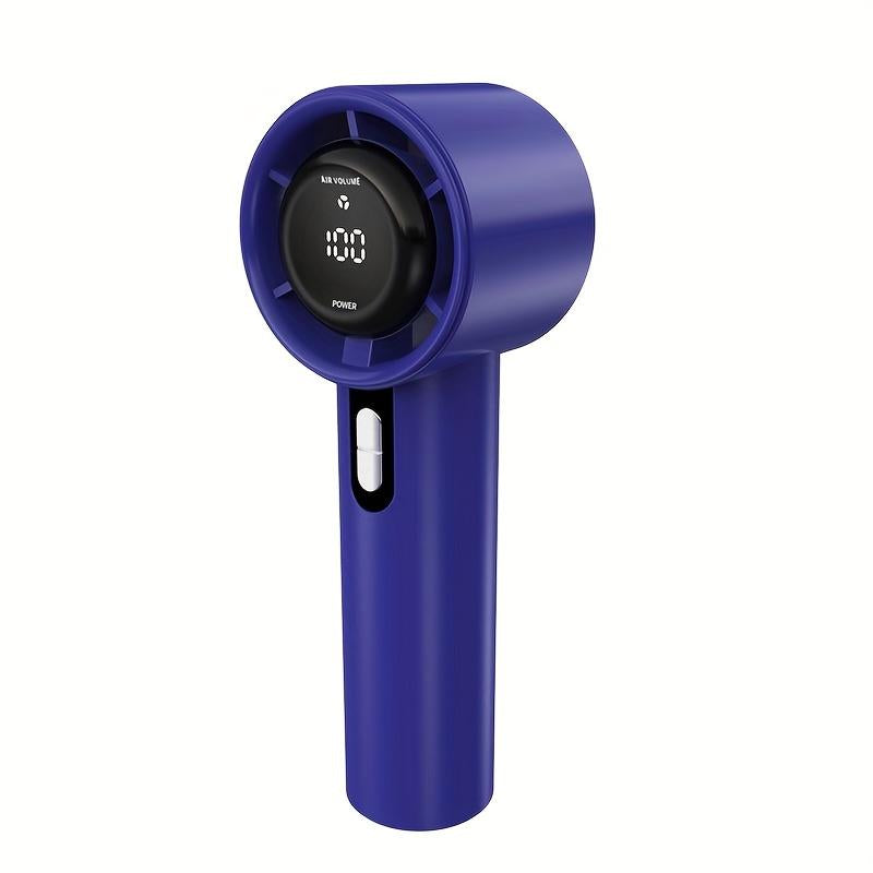 Portable Silent Fan with 12-Hour Battery Life and 1-100 LED Display, USB Rechargeable, Ideal for Outdoor Activities such as Camping, Hiking, Fishing, and Hunting