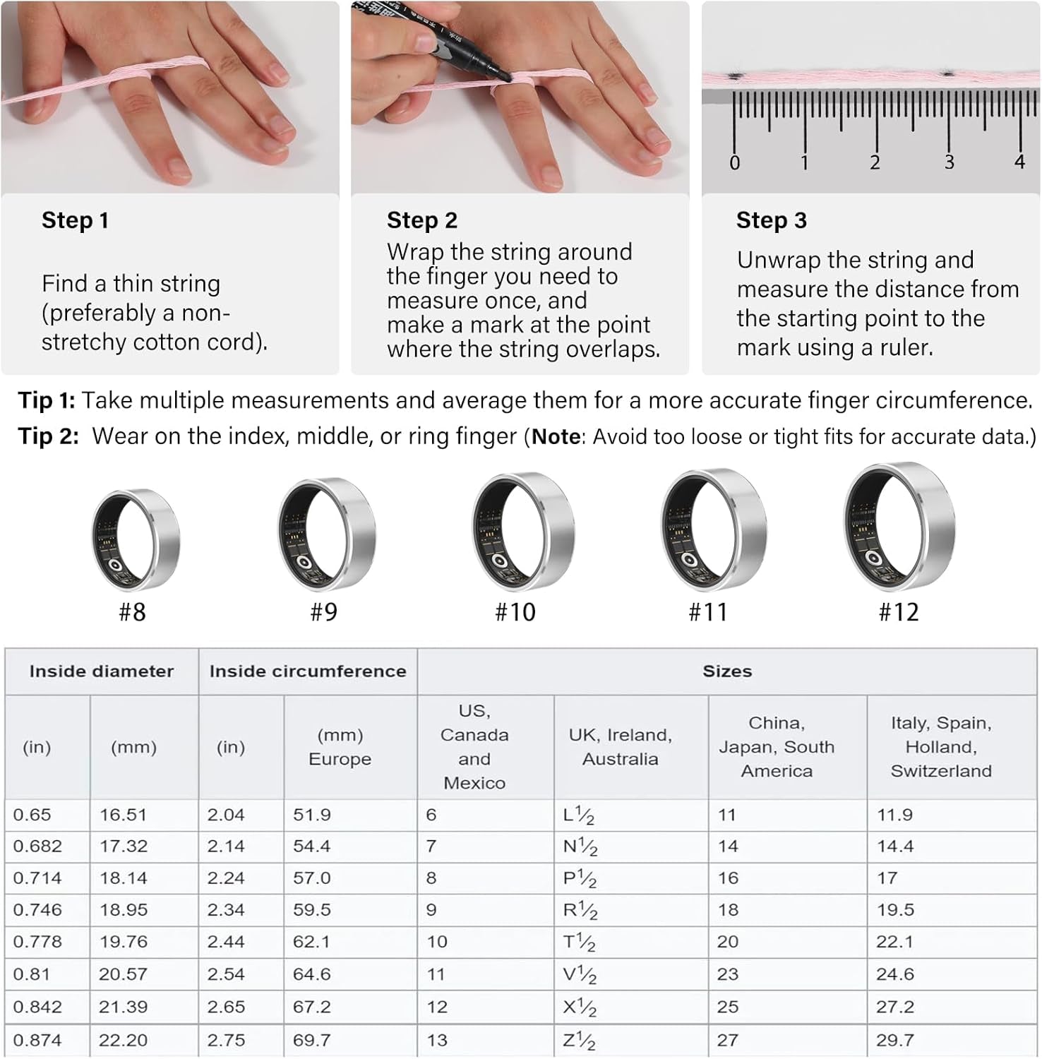Smart Ring Fitness Tracker Ring