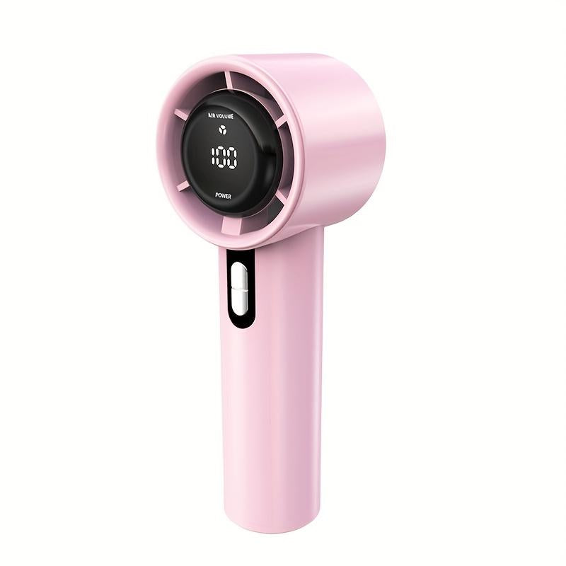 Portable Silent Fan with 12-Hour Battery Life and 1-100 LED Display, USB Rechargeable, Ideal for Outdoor Activities such as Camping, Hiking, Fishing, and Hunting
