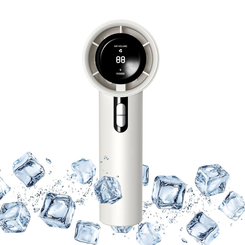 Portable Silent Fan with 12-Hour Battery Life and 1-100 LED Display, USB Rechargeable, Ideal for Outdoor Activities such as Camping, Hiking, Fishing, and Hunting