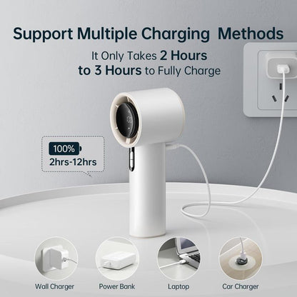 Portable Silent Fan with 12-Hour Battery Life and 1-100 LED Display, USB Rechargeable, Ideal for Outdoor Activities such as Camping, Hiking, Fishing, and Hunting