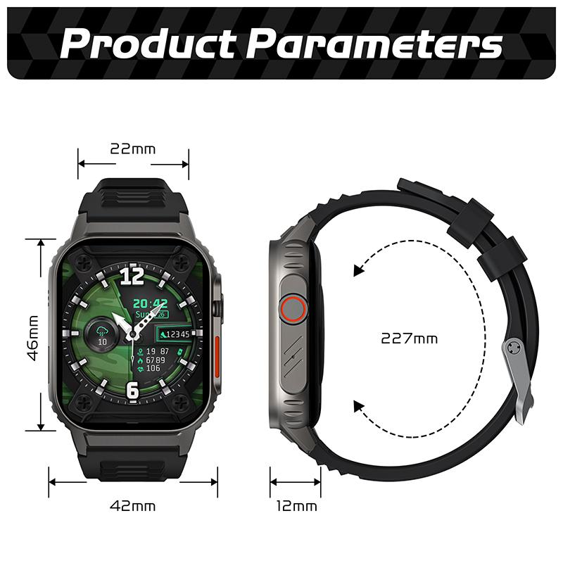 Military-Grade Smartwatch for Fitness & Health with Bluetooth Calling